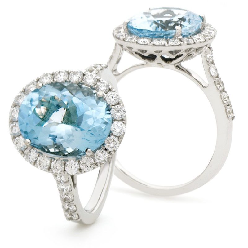 Lou or blanc,diamant aiguë marine