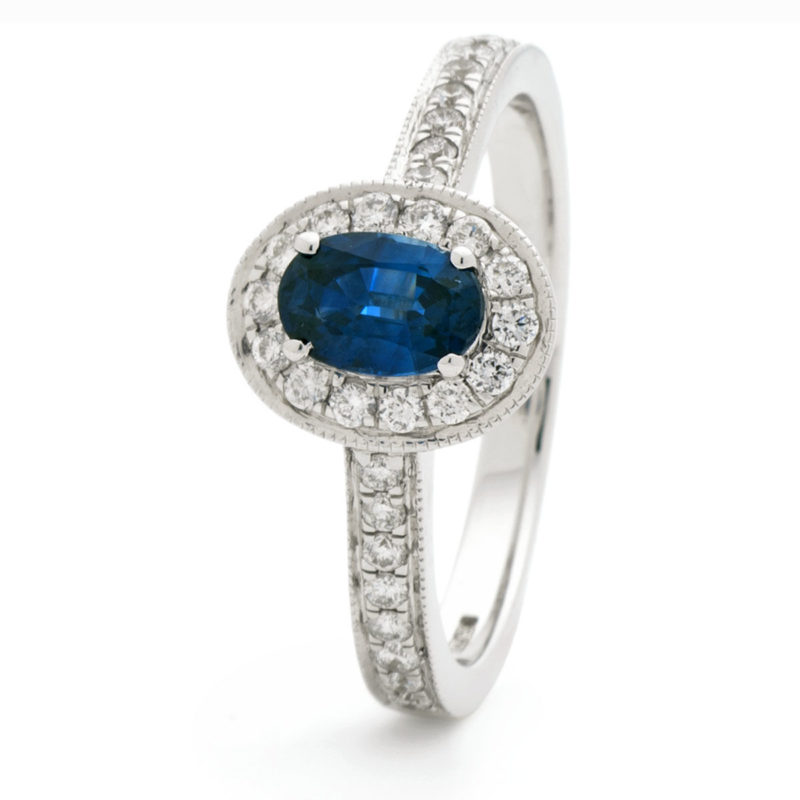 Bague Or 18 Carats et Diamants Victoria bleu