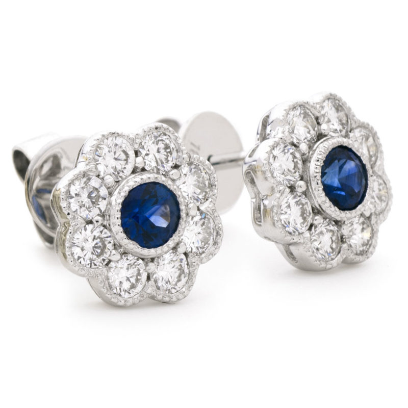Boucles Diamants Saphir Celia