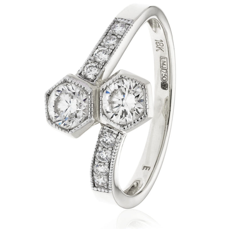 Solitaire Duo Or 18K et Diamants Yaela