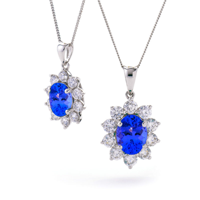Pendentif Or Diamants Saphir Ethela