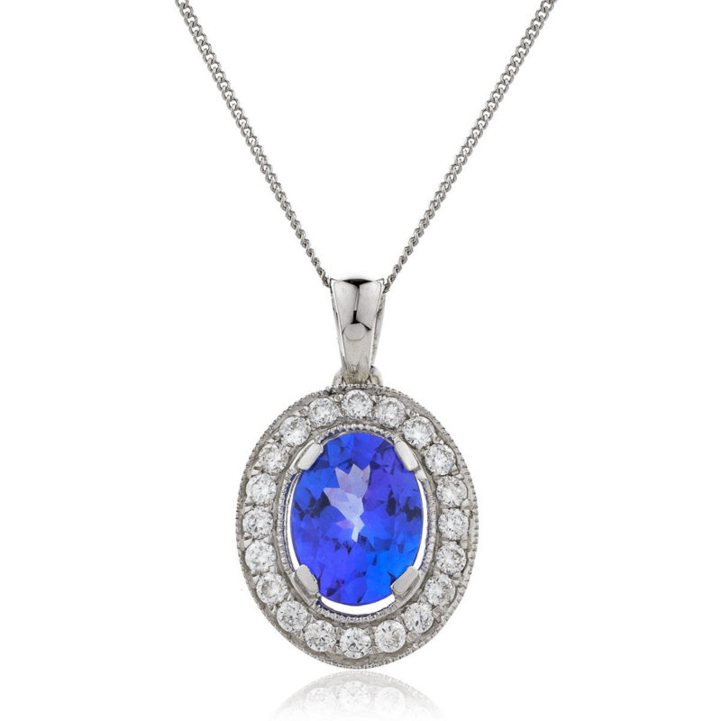 Pendentif Or Diamants Saphir Ilanite