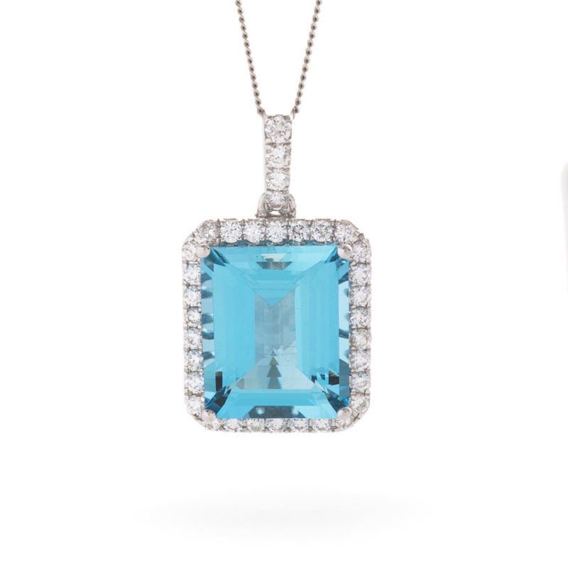 Pendentif Diamants Aiguë Marine Anna