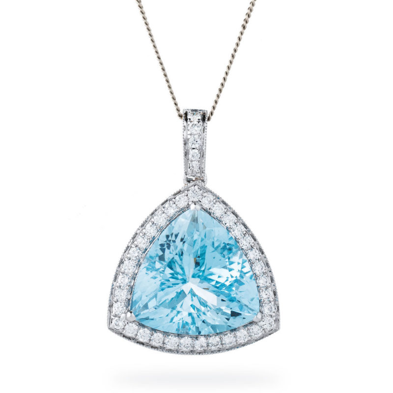 Pendentif Diamants Aiguë -Marine Mia