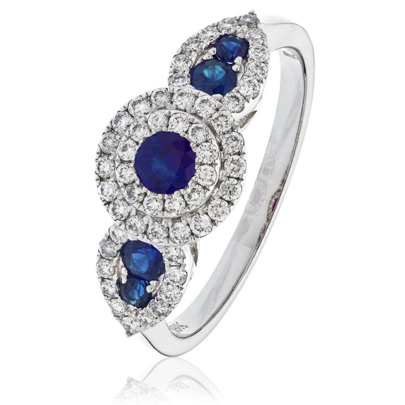 Bague Diamants Saphir Flora