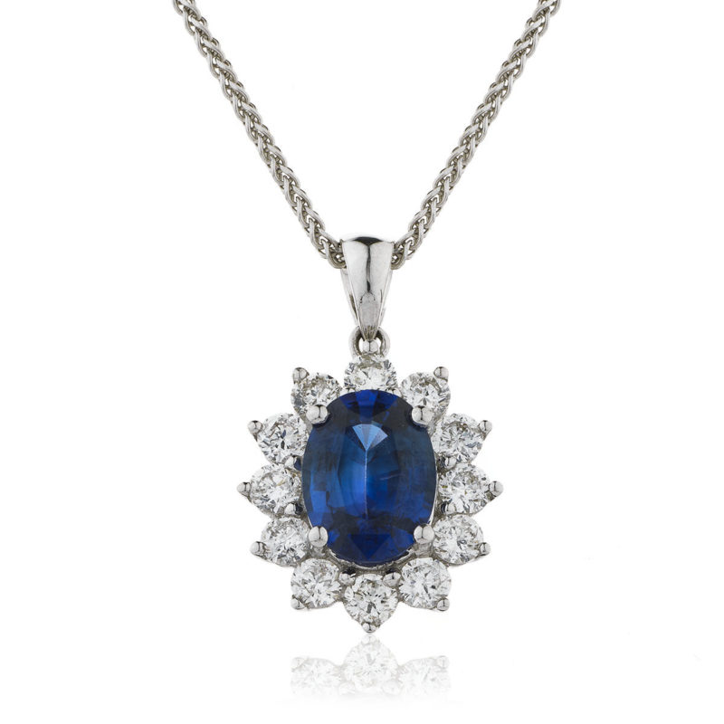 Pendentif Or Diamants Saphir Hina