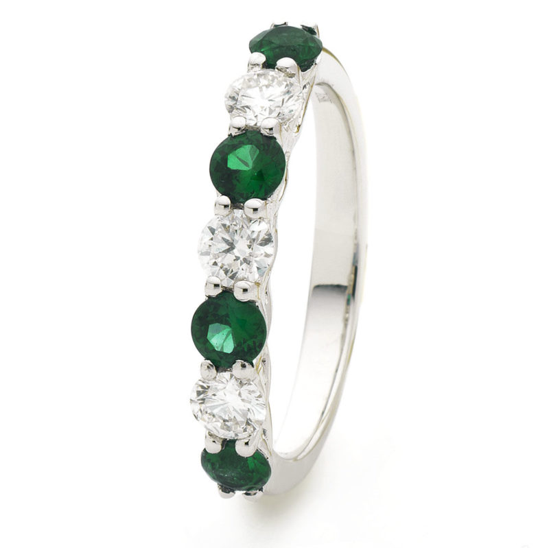 Demie-Alliance Diamants Emeraude Eleane