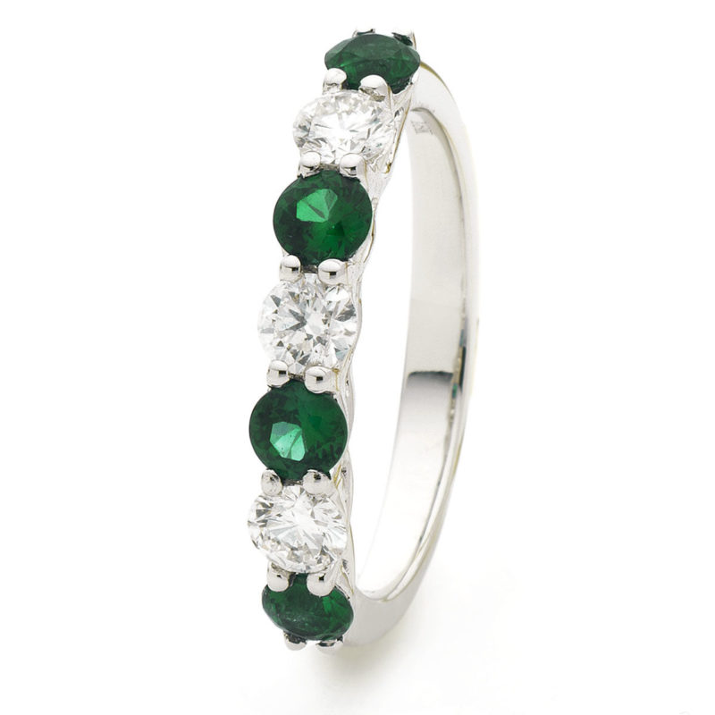 Demie-Alliance Diamants Emeraude Eleane