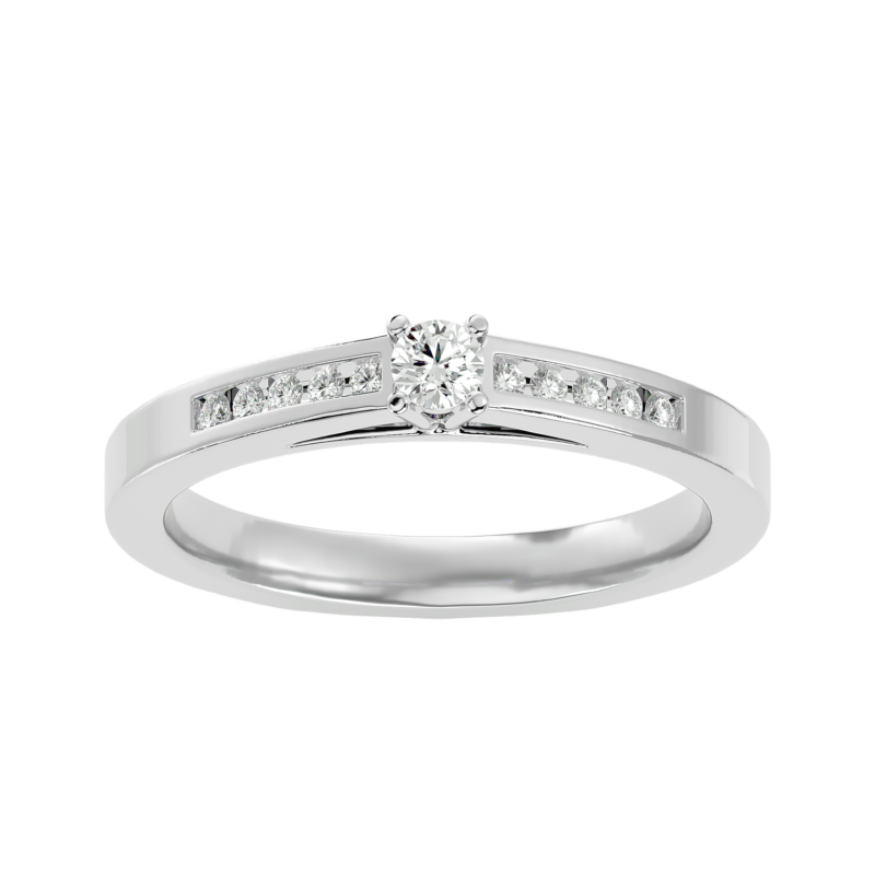 Solitaire Or 18 k et Diamants Noémie