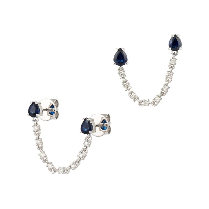 Boucles Diamants Saphir Emma