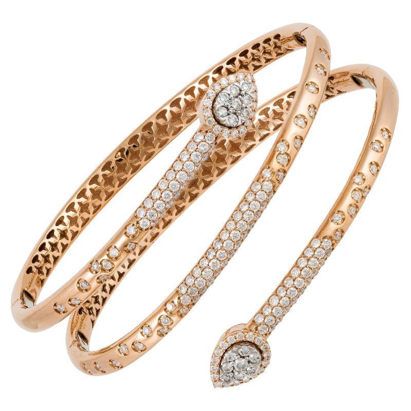 Slalomé Bracelet Jonc Diamants Or 18K