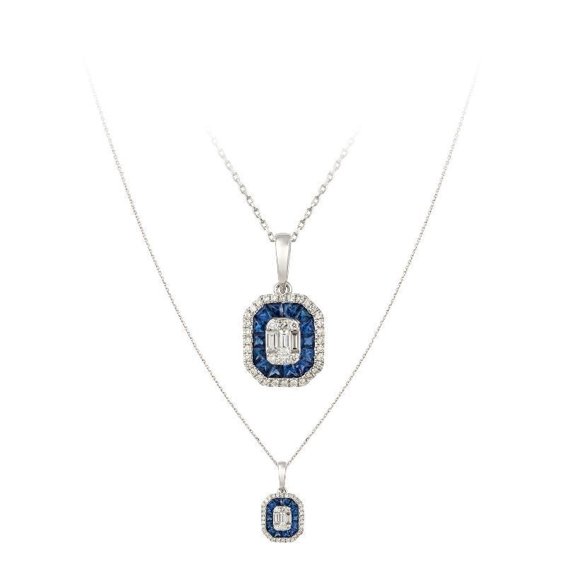 Pendentif Diamants Saphir Madeline