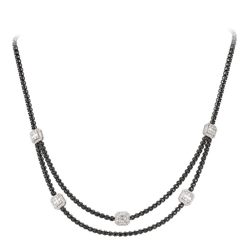 Collier Diamants Noir Janice