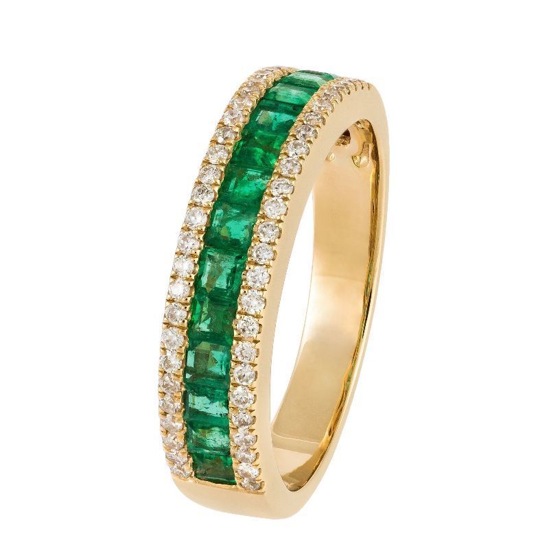Bague Diamants Émeraude Lina