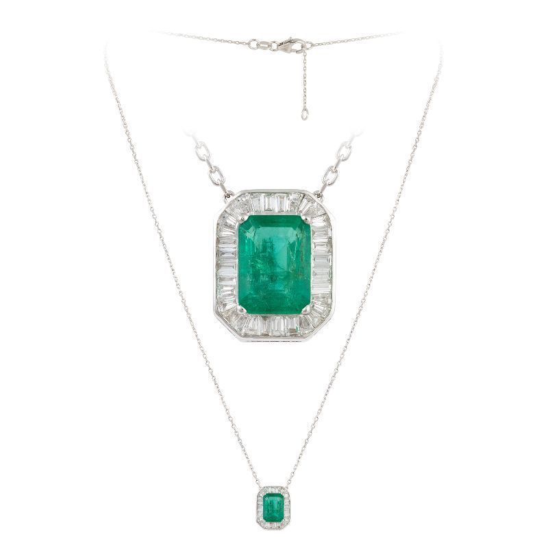 Collier Emeraude Diamants Or
