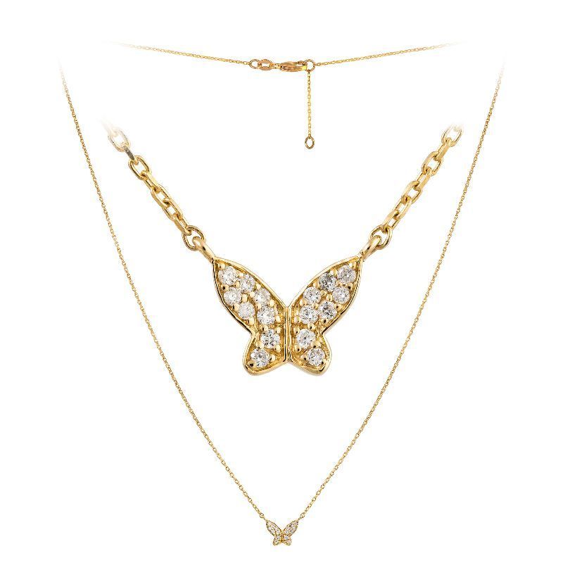 Collier Papillon Or Diamants