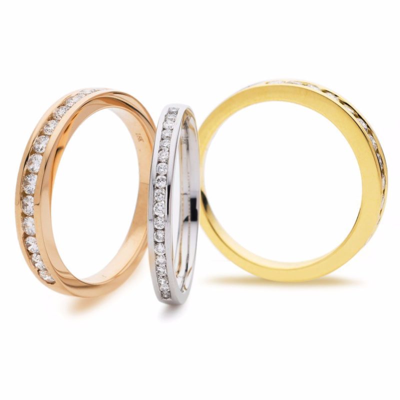 Demi-Alliance Or 18 Carats et Diamants Kally