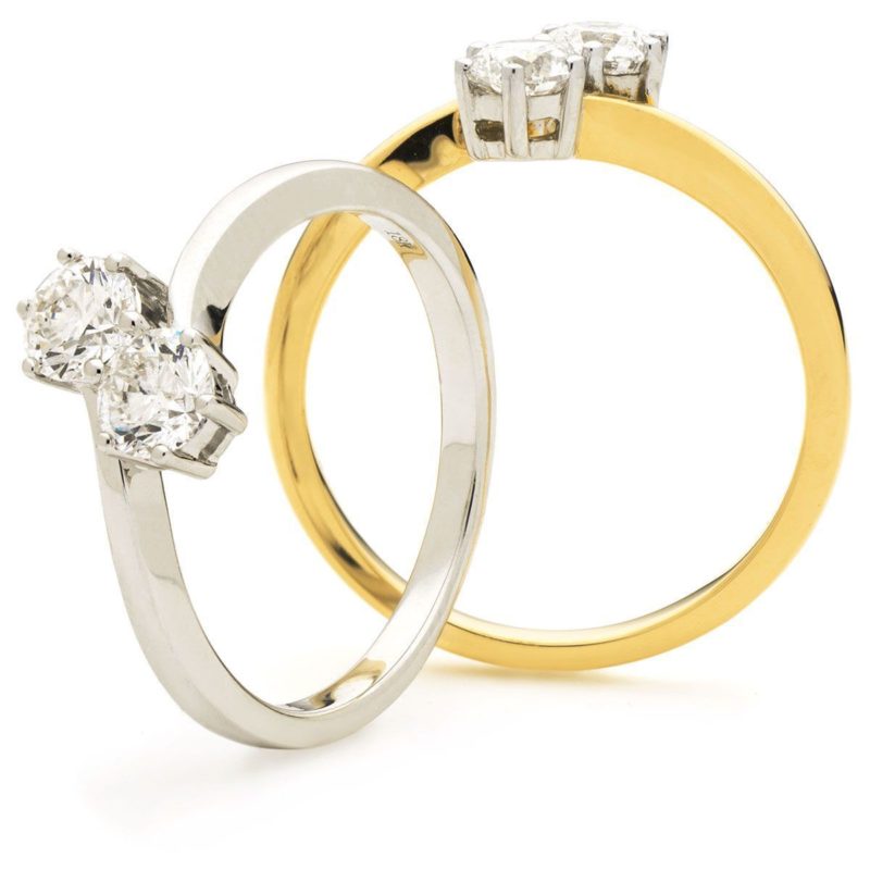 Solitaire Duo Or 18 K Diamant Paola