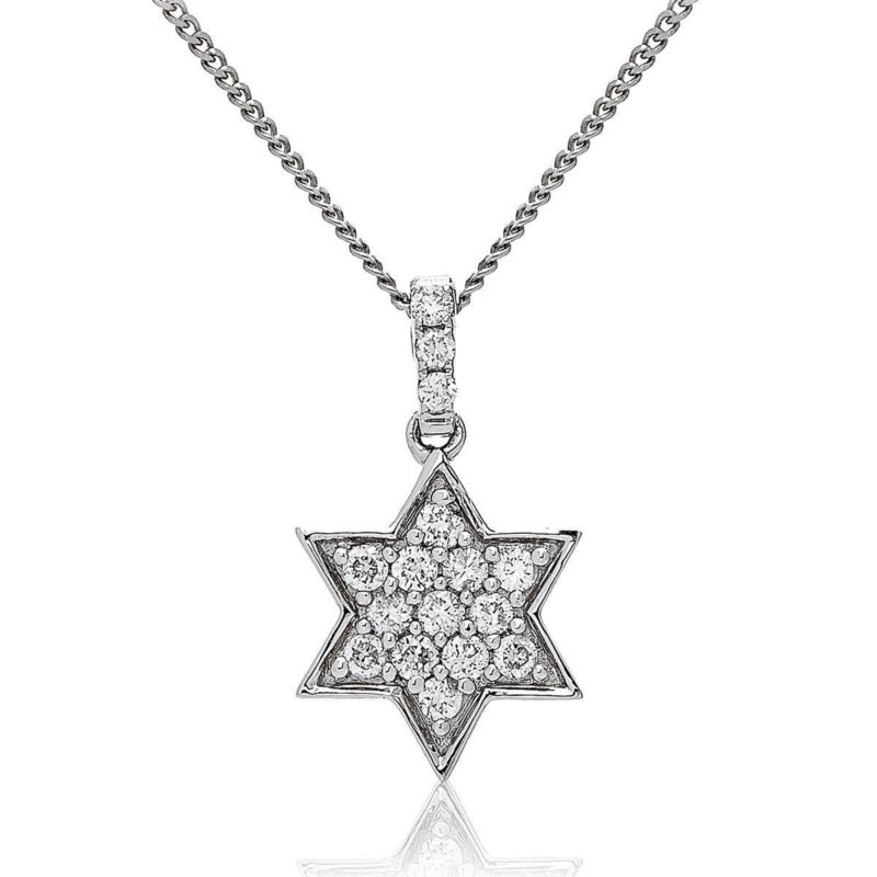 Maguen David or blanc,diamant