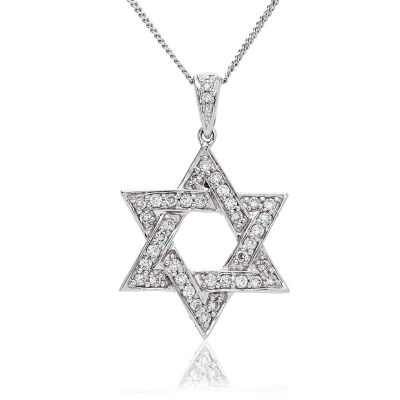 Maguen David or blanc,diamant