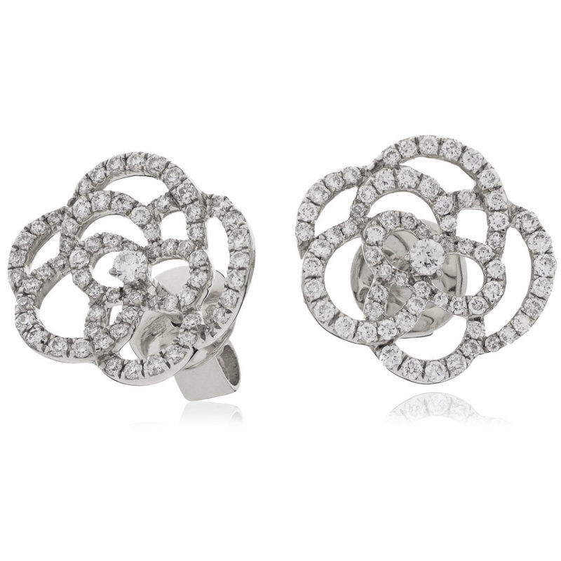 Boucles d'oreilles Diamants et Or 18 carat Rosas