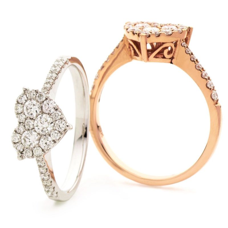 Solitaire Or Diamants Corail