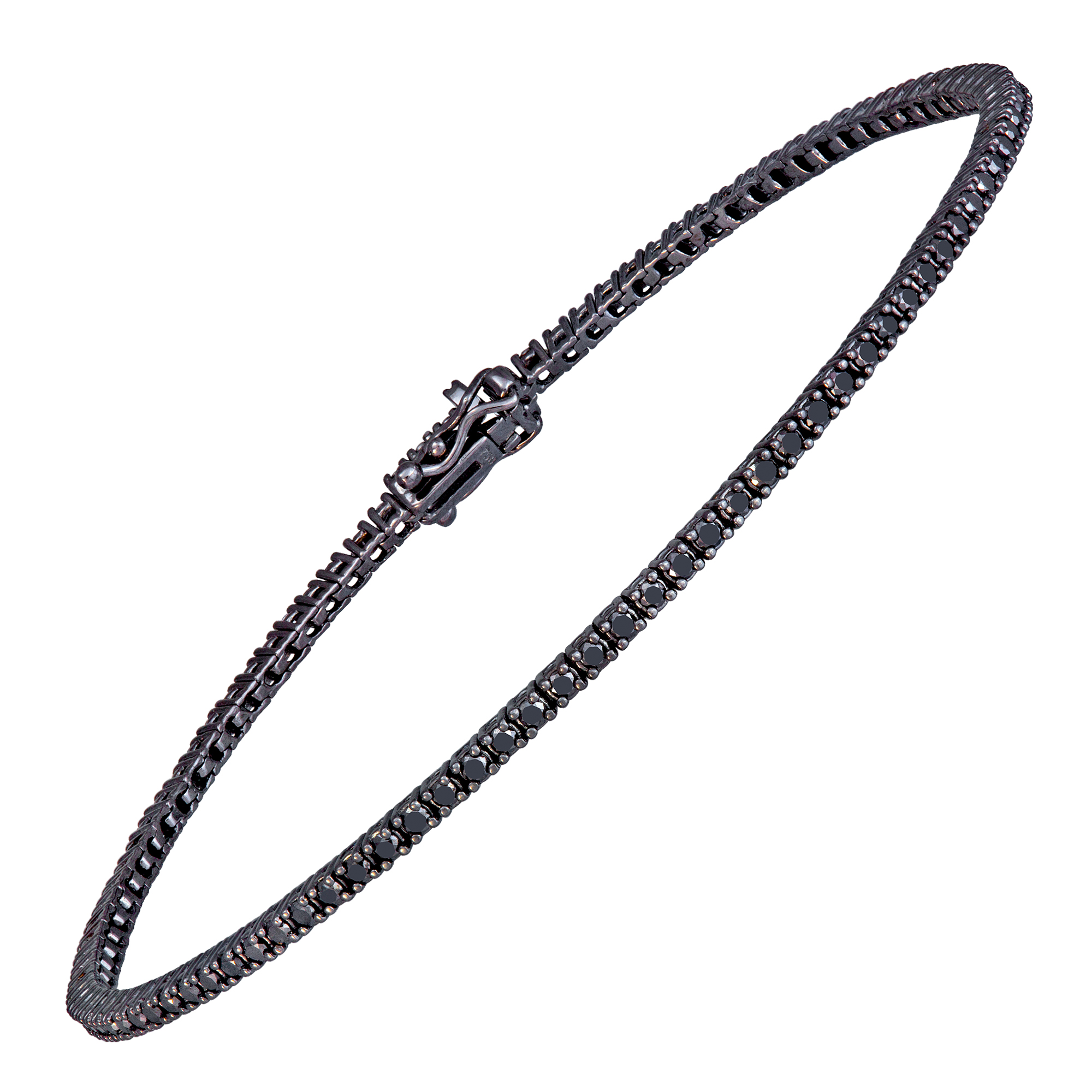 Bracelet Rivière Diamants Noirs et Or 18 Carats Mina