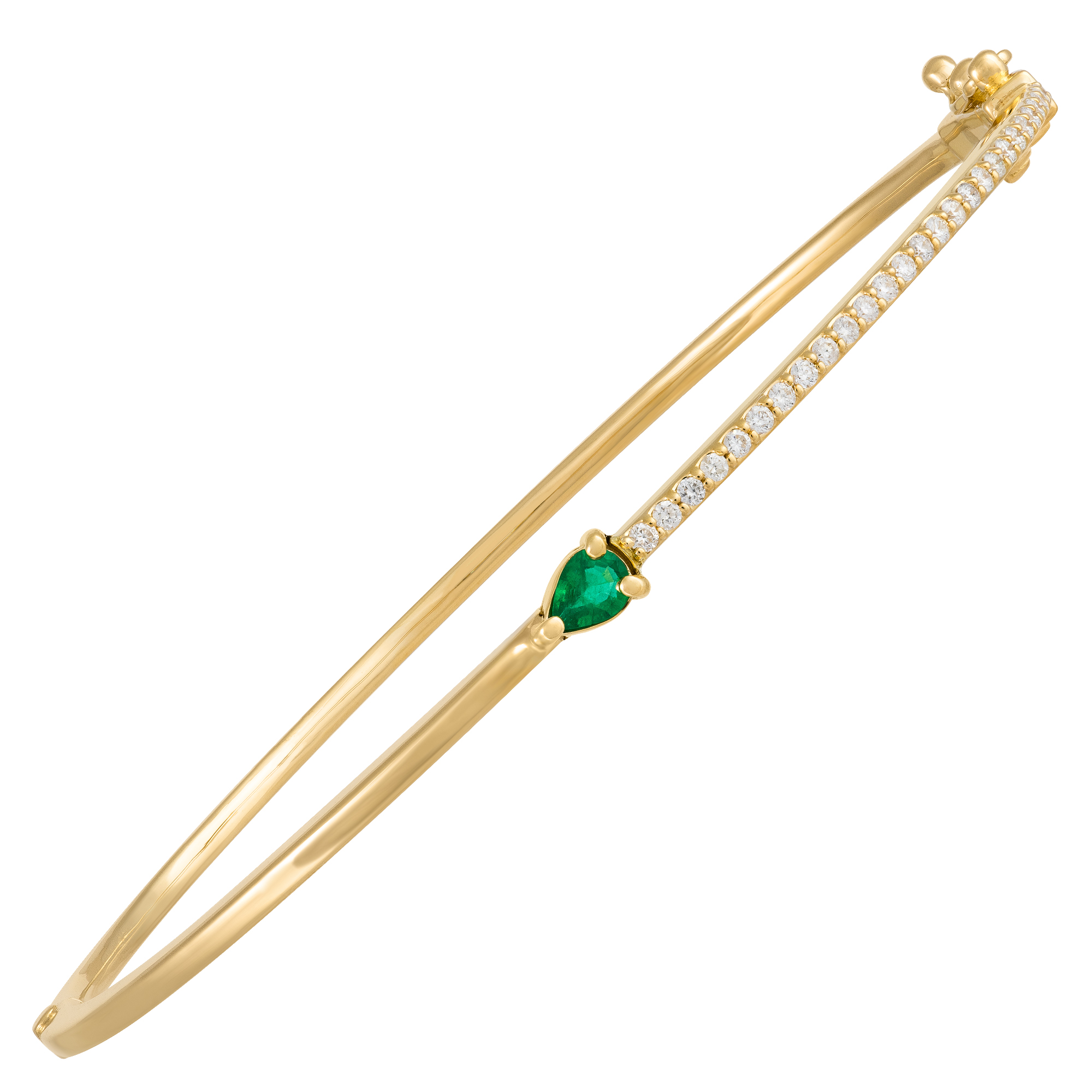 Bracelet Diamants avec Emeraude et Or 18 Carats Emmie
