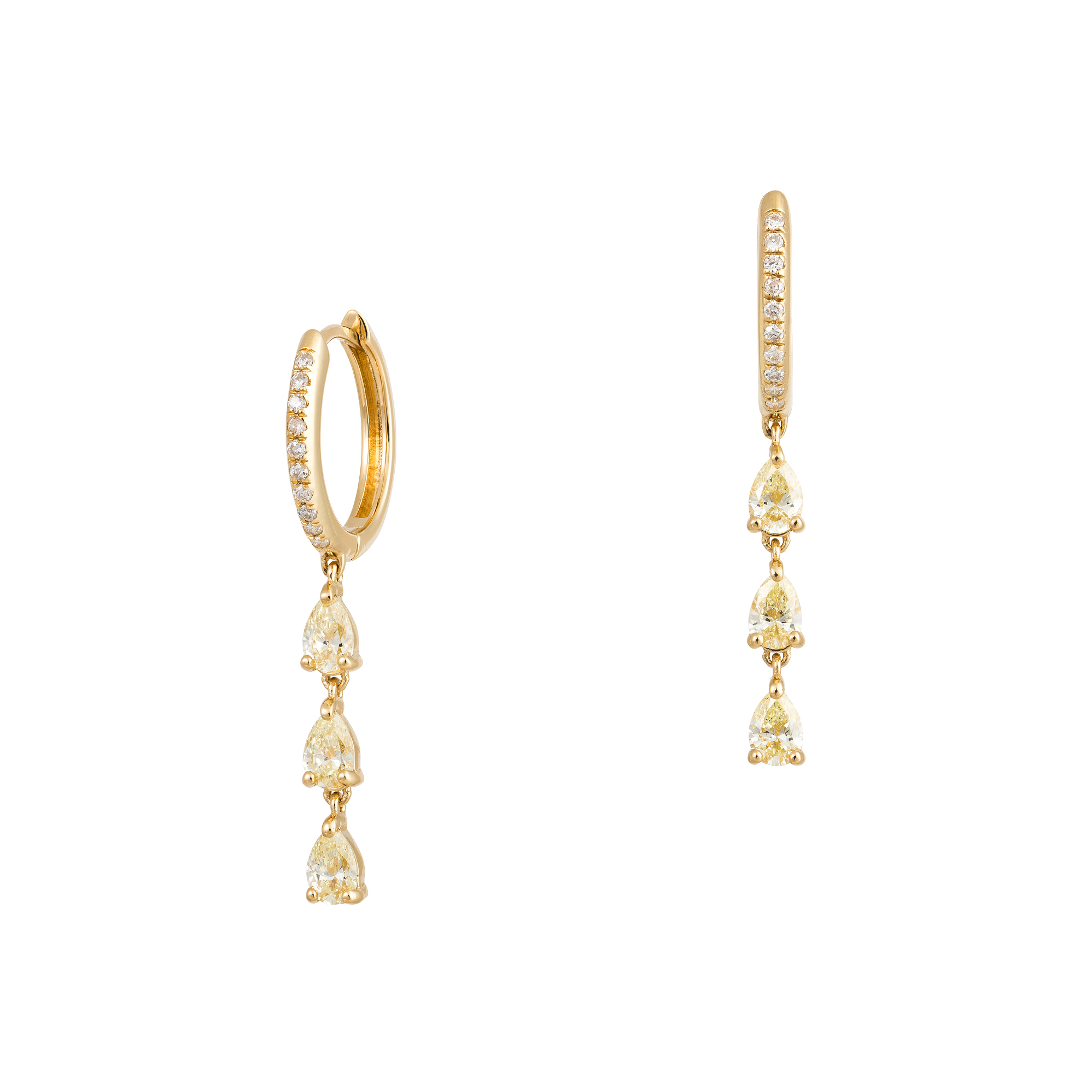 Boucles d'oreille Diamants et Or 18 Carats Lilie