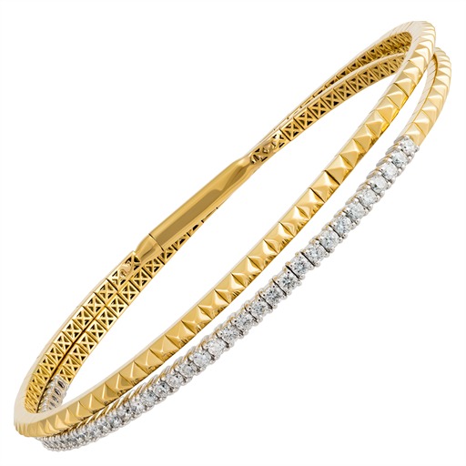 Bracelet Jonc Or 18 Carats et Diamants Odessa