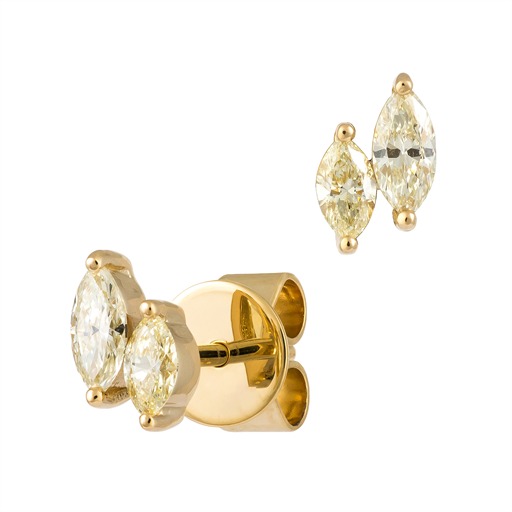Boucles d’oreilles Or 18 Carats et Diamants Jaunes Zélie
