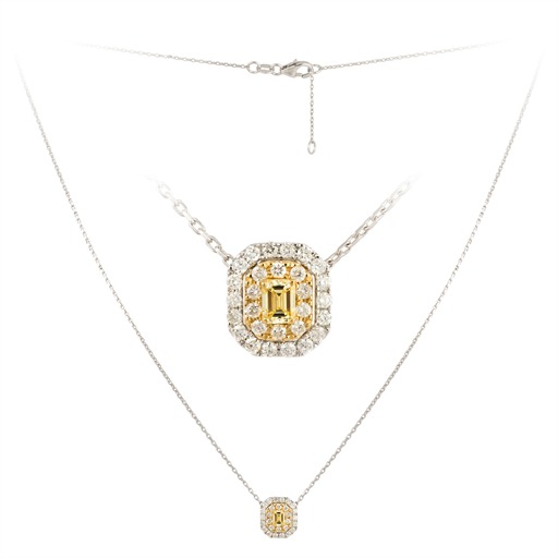 Collier Or 18 Carats et Diamant Jaune Sixtine