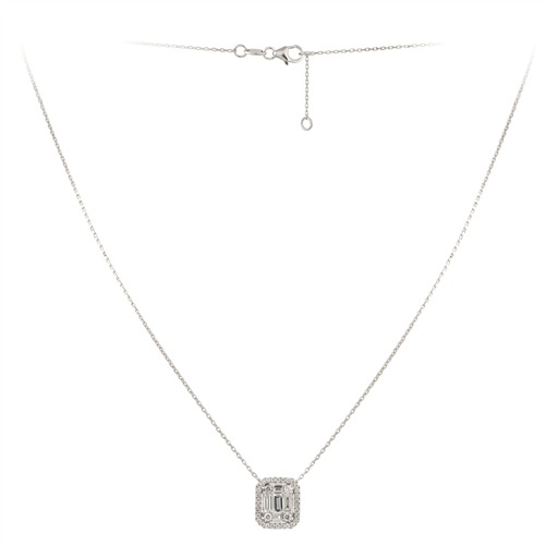 Collier Or 18 Carats et Diamants Baguettes Philippine