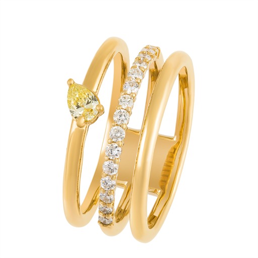 Bague Or 18 Carats et Diamant Jaune Bertille